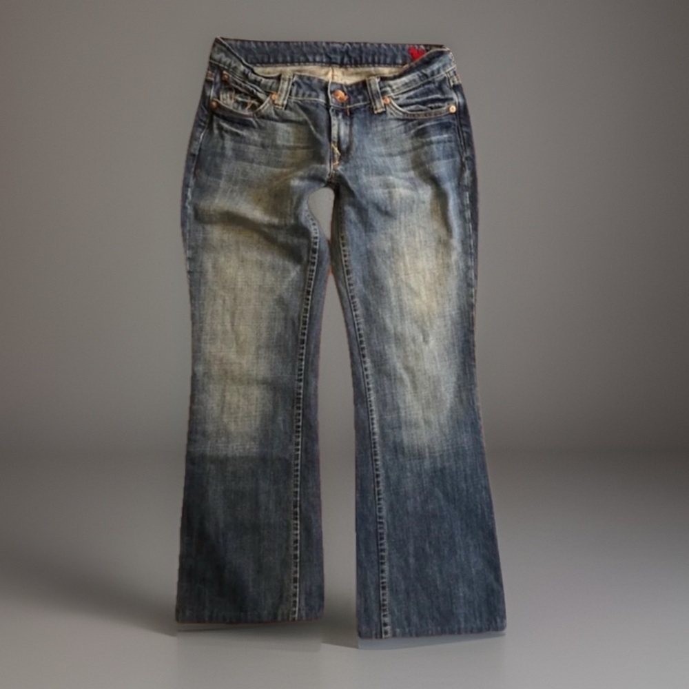 Designer Farmer Industry Flap Jax Boot Cut size 26 Short Low Rise Jeans